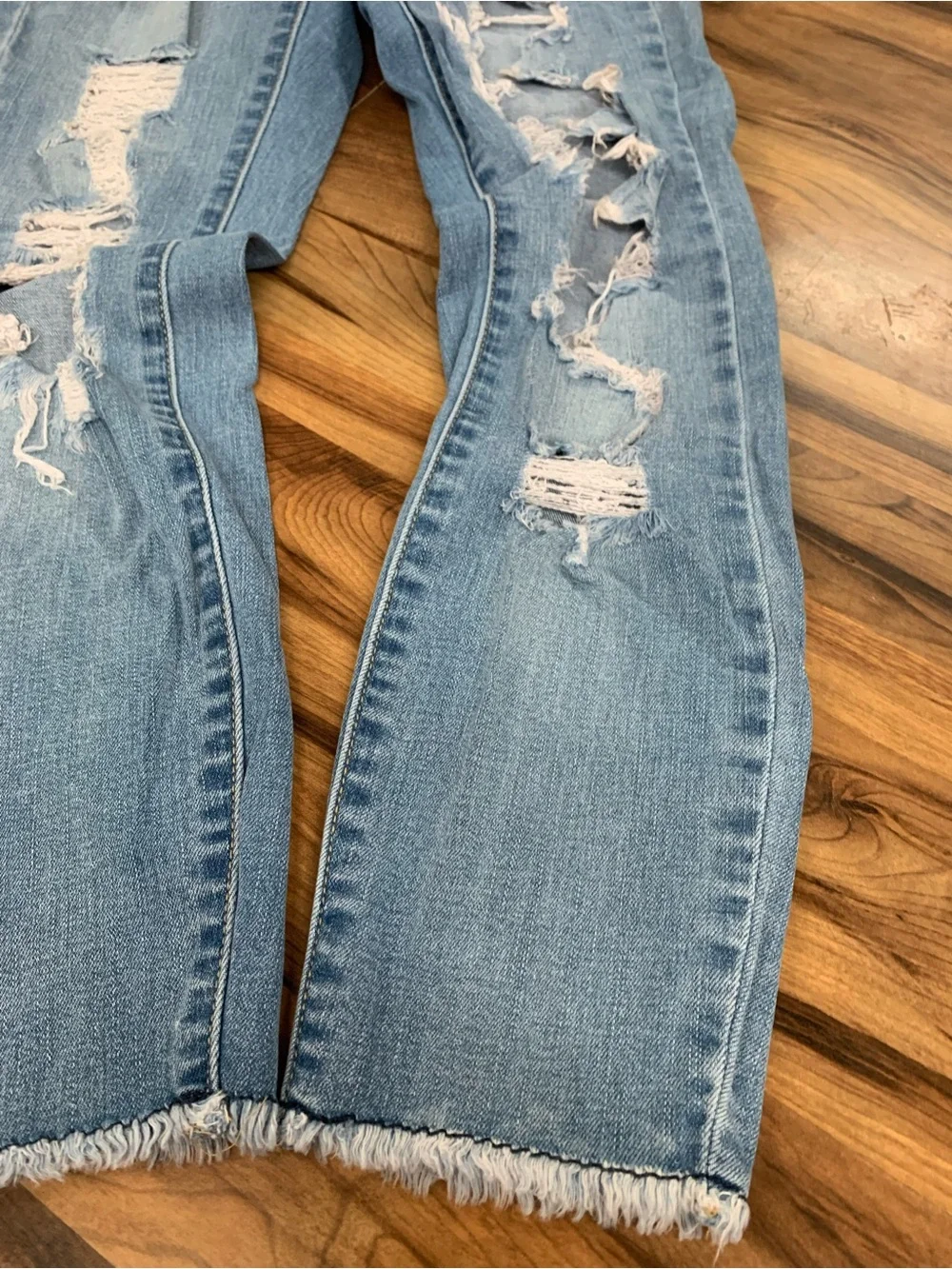 Cello Distressed Skinny Jeans Women Size 3 Blue Denim Ripped Frayed Stretch